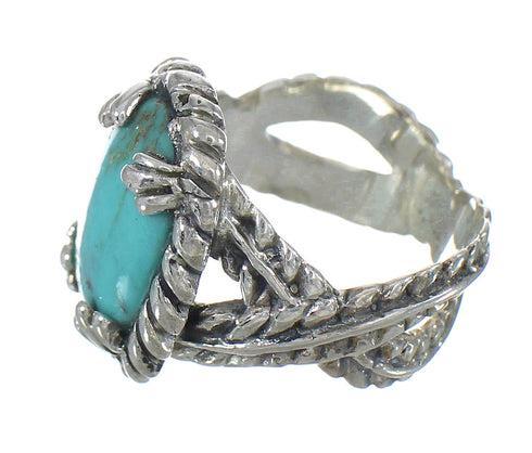 Genuine Sterling Silver And Turquoise Ring Size 6-1/2 RX62024